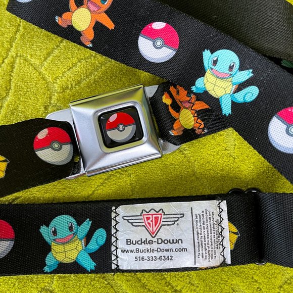 Buckle-Down Pokemon Poke Balls and Starters Seatbelt Belt Made in USA 2013 - Picture 2 of 8